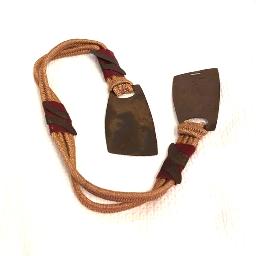 Vintage Metal Leather Stretch Belt